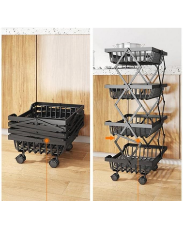 Τροχήλατη ραφιέρα τροφίμων κουζίνας - 1027-4