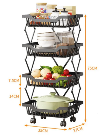 Τροχήλατη ραφιέρα τροφίμων κουζίνας - 1027-4
