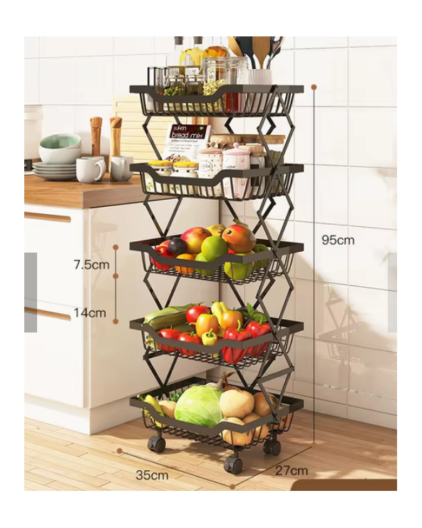 Τροχήλατη ραφιέρα τροφίμων κουζίνας - 1028-5