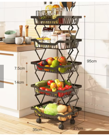 Τροχήλατη ραφιέρα τροφίμων κουζίνας - 1028-5
