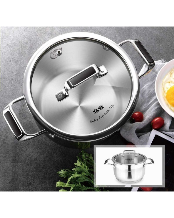 Κατσαρόλα ανοξείδωτη με καπάκι - 9.4L - CS002-B28 - DSP