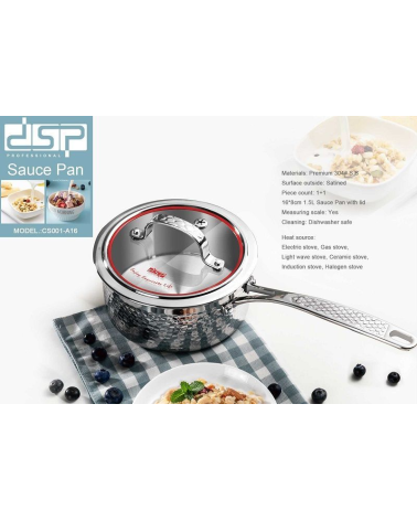 Γαλατιέρα ανοξείδωτη με καπάκι - 1.5L - CS001-A16 - DSP - 562496