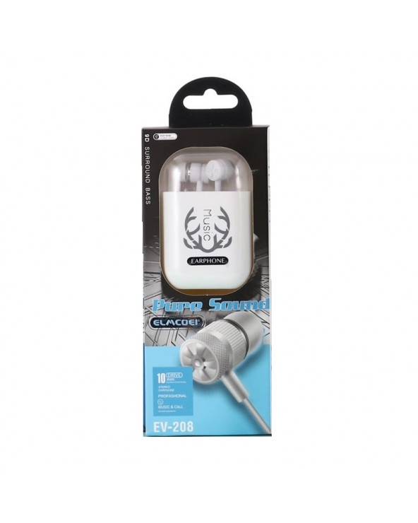 Ενσύρματα ακουστικά - EV-208 - 202289 - White