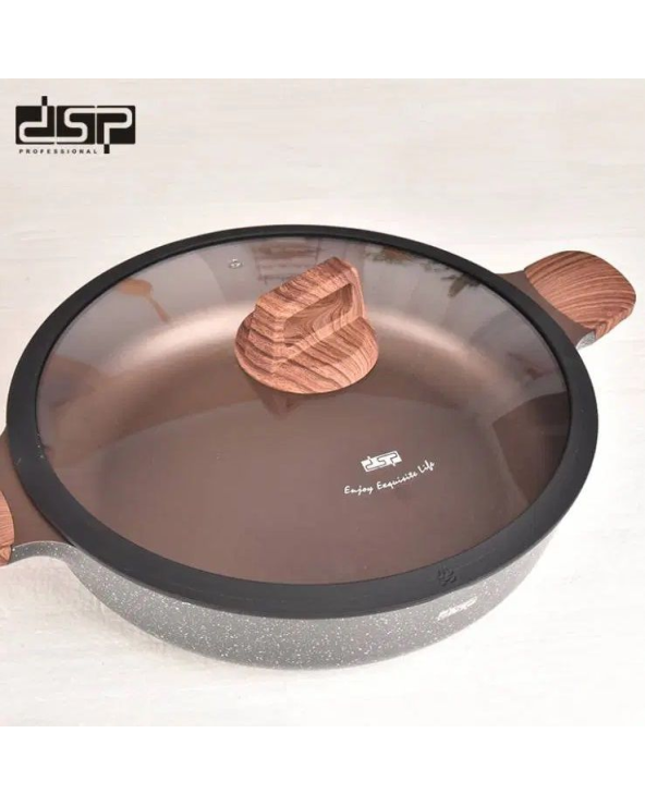 Ρηχή κατσαρόλα αντικολλητική με καπάκι - 3.9L - CA004-BS28-Black - DSP