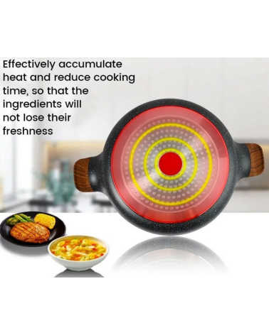 Ρηχή κατσαρόλα αντικολλητική με καπάκι - 3.9L - CA004-BS28-Black - DSP