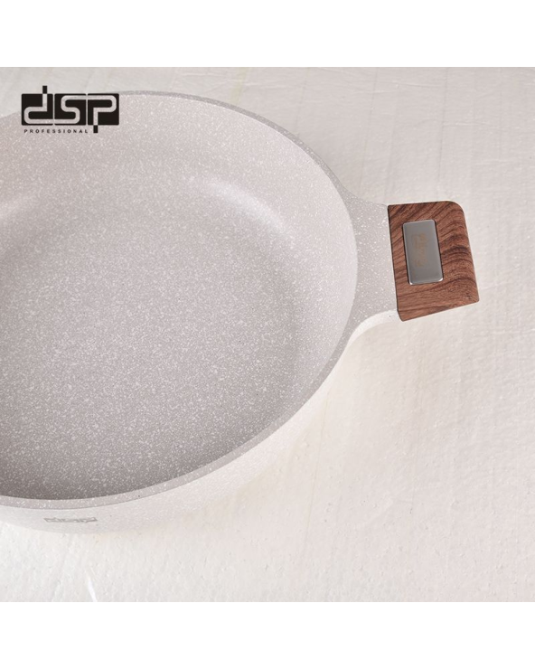 Ρηχή κατσαρόλα αντικολλητική με καπάκι - 5.5L - CA005-BS32-Beige - DSP