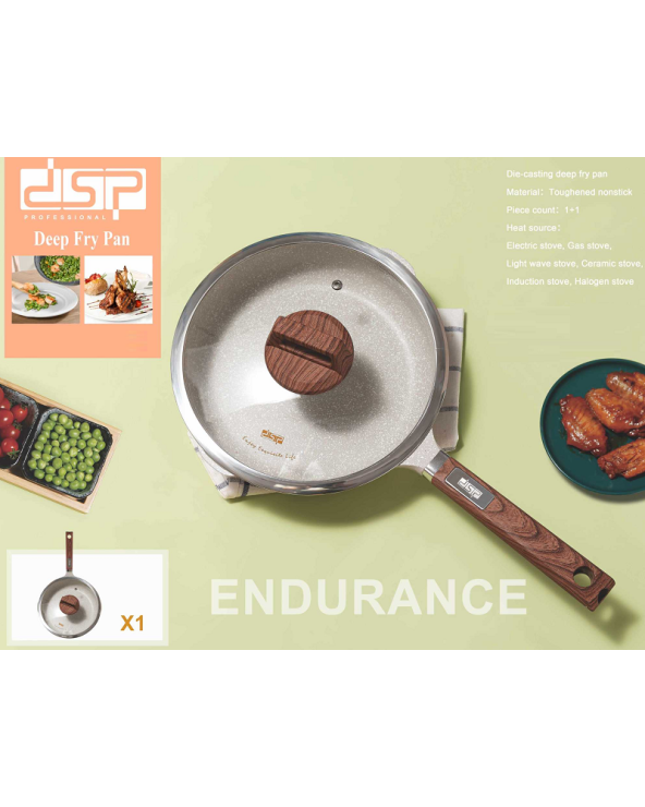 Αντικολλητικό τηγάνι με καπάκι - 2.7L - CA005-CD24-Beige - DSP