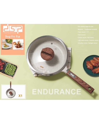 Αντικολλητικό τηγάνι με καπάκι - 2.7L - CA005-CD24-Beige - DSP