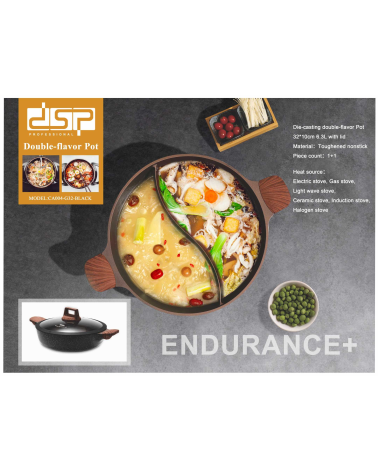 Κατσαρόλα αντικολλητική 2 θέσεων - 6.3L - CA004-G32-Black - DSP