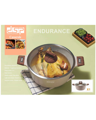 Κατσαρόλα αντικολλητική με καπάκι - 4.4L - CA005-B24-Beige - DSP