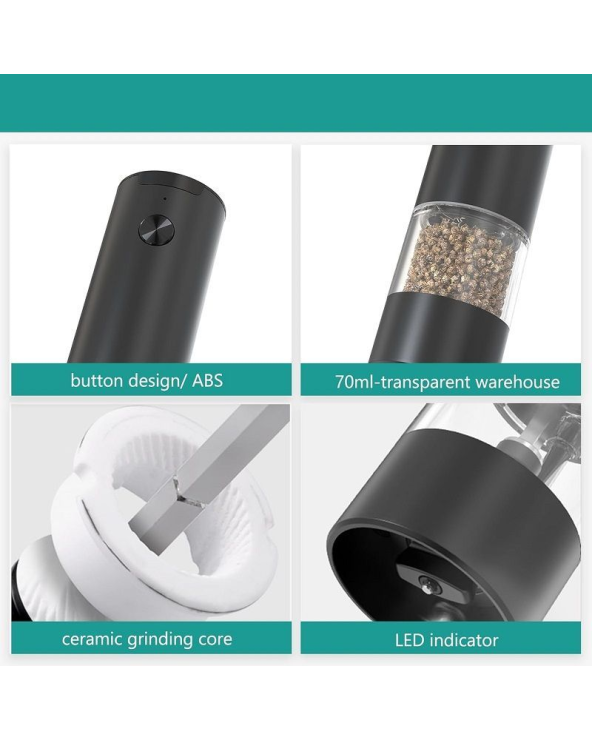 Ηλεκτρικός μύλος αλατιού/πιπεριού - KYMQ-44B - 812518 - Black