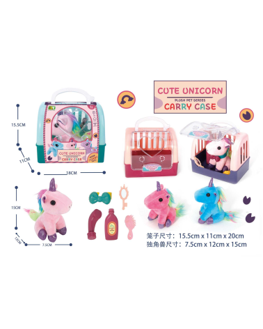 Λούτρινος μονόκερος με αξεσουάρ φροντίδας & τσάντα μεταφοράς - DR5073