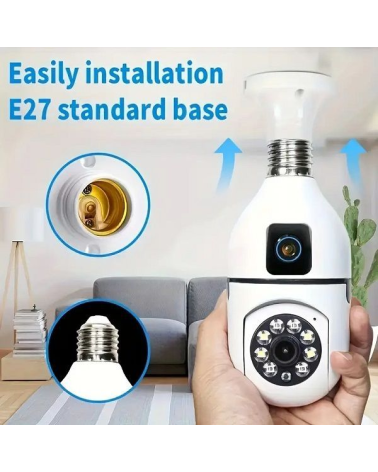Κάμερα ασφαλείας IP - Dual - Lamp E27