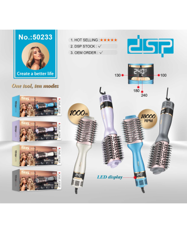 Ηλεκτρική βούρτσα χτενίσματος/στεγνώματος μαλλιών - 50233 - DSP - 564919 - Blue