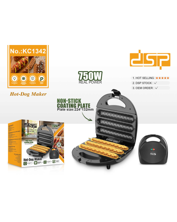 Συσκευή ψησίματος βάφλας Hot Dog - KC1342 - DSP