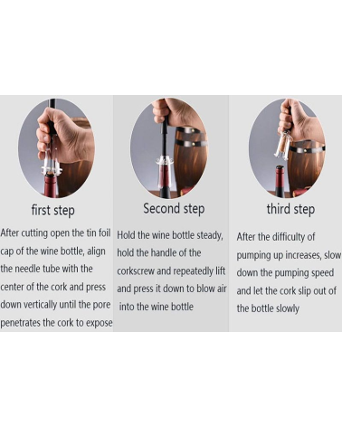 Ανοιχτήρι κρασιού με πίεση αέρος - Τιρμπουσόν - KH1-001901