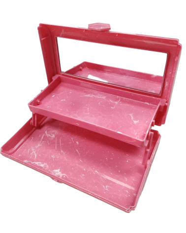 Κουτί οργάνωσης μακιγιάζ με καθρέπτη - 575 - 121064 - Light Pink