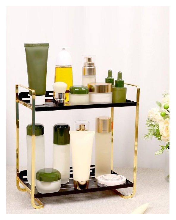 Ραφιέρα οργάνωσης καλλυντικών - MZY502B - 170257 - Black/Gold