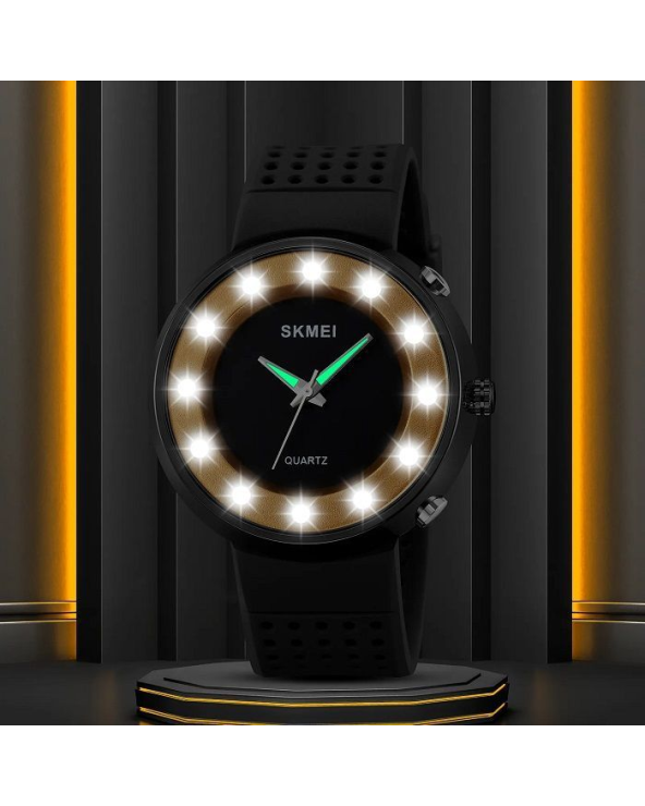 Αναλογικό ρολόι χειρός LED - Skmei - 2132 - Gold