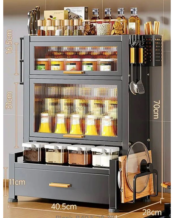 Ντουλάπι οργάνωσης κουζίνας τριώροφο - 11909 - 114036 - Black