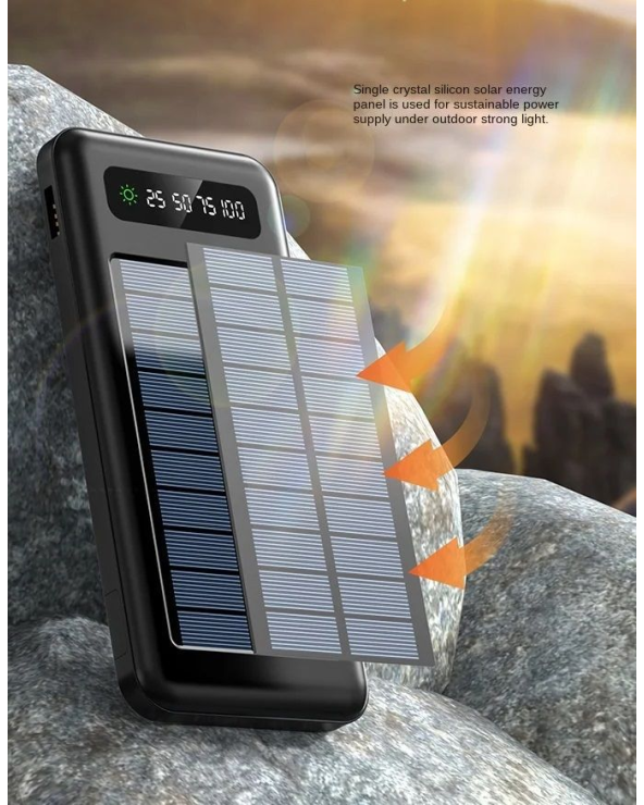 Powerbank με ηλιακό πάνελ - 4in1 - 10.000mah - YM519 - 810392 - Black