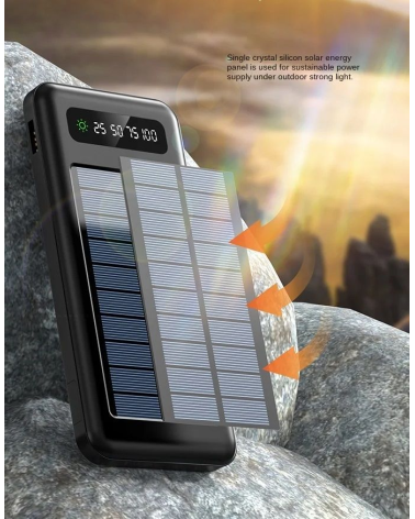 Powerbank με ηλιακό πάνελ - 4in1 - 10.000mah - YM519 - 810392 - Black