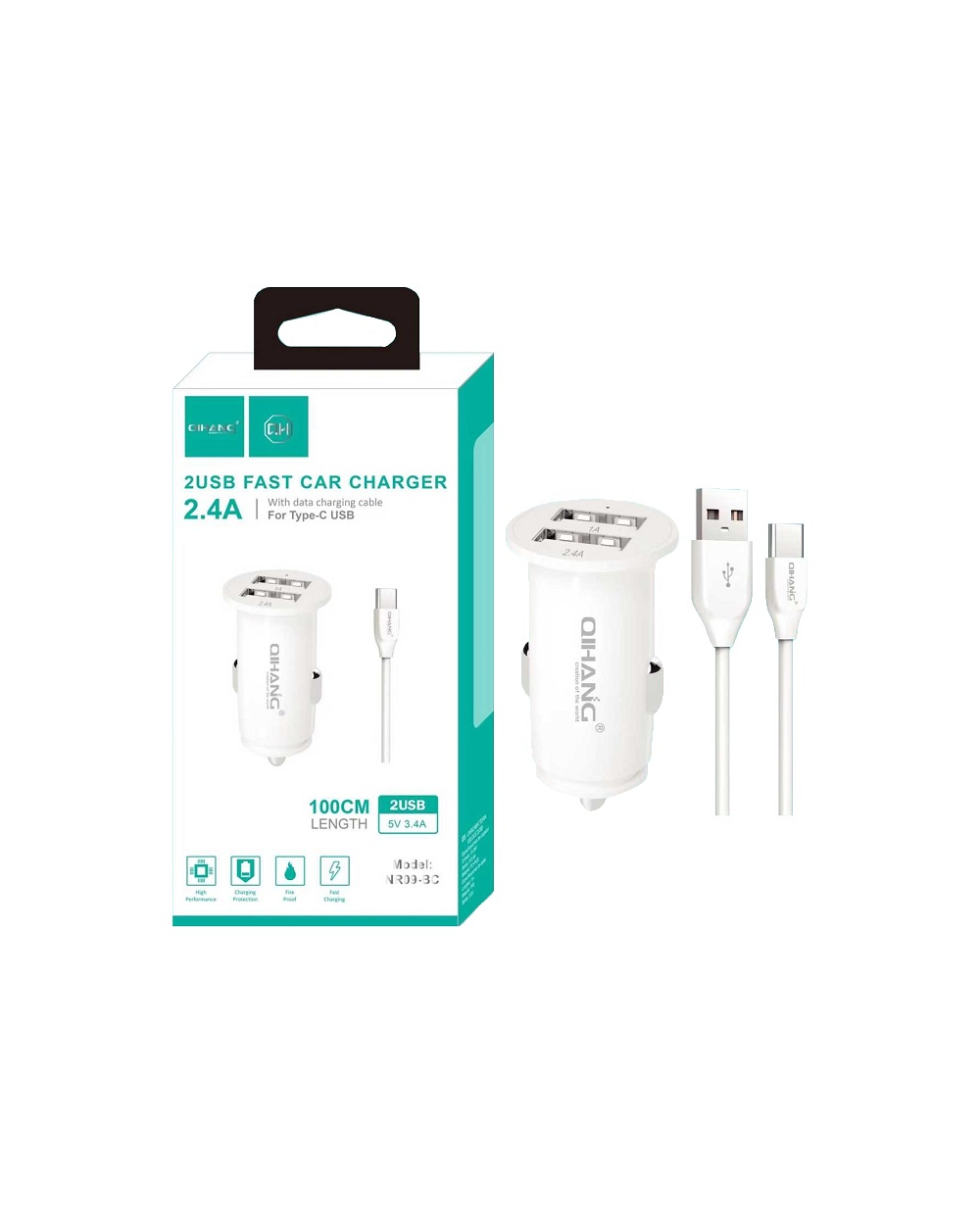Φορτιστής αυτοκινήτου - Type C - QH-NR09-BC - Fast Charger