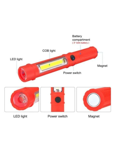 Φακός μπαταρίας LED Mini - Ράβδος - 909A - 219095 - Red