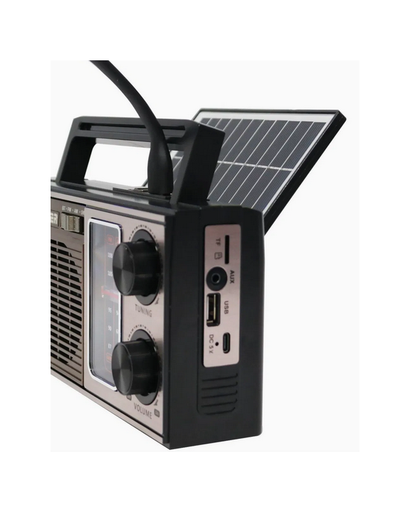 Επαναφορτιζόμενο ραδιόφωνο με ηλιακό πάνελ - M-538BTS - 370090 - Silver