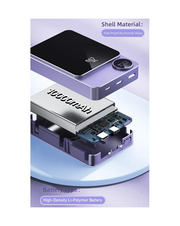 Powerbank μαγνητικής φόρτισης - P39K - 10.000mah - 20W - AWEI - 005500 - Grey