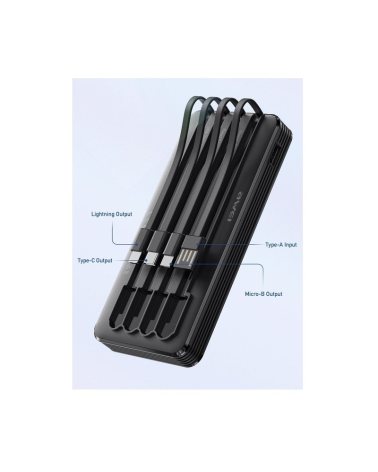 Powerbank - P133K - 10.000mah - 4in1 - AWEI - 048958 - Black