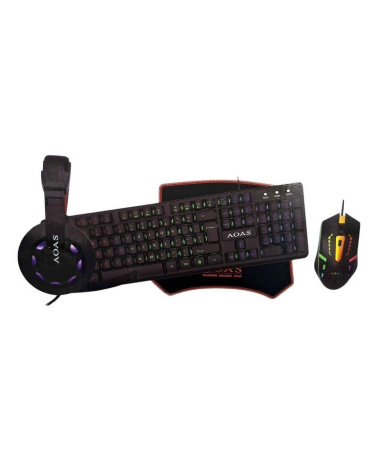 Πλήρες σετ Gaming 4 σε 1 - LED RGB - WB1077 - AOAS