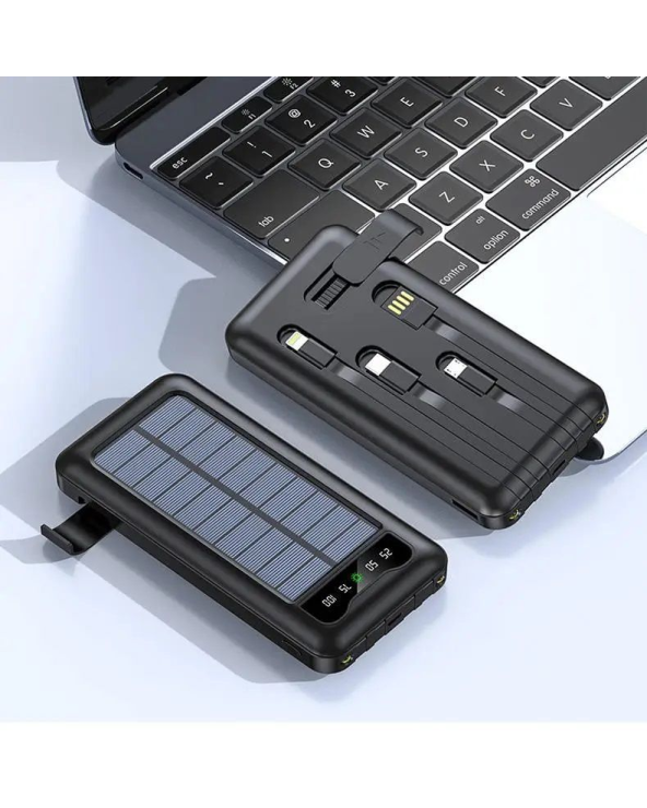 Powerbank με ηλιακό πάνελ - 4in1 - 10.000mah - KJ495 - 810378 - Black