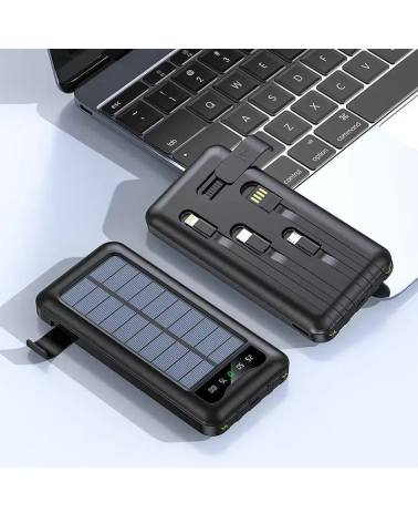 Powerbank με ηλιακό πάνελ - 4in1 - 10.000mah - KJ495 - 810378 - Black