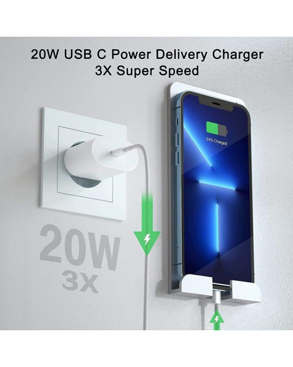 Αντάπτορας φόρτισης Fast Charge με θύρα Type-C - PD-20W