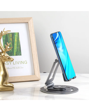Βάση στήριξης smartphone/tablet μεταλλική περιστρεφόμενη - G62 - 813492 - Silver