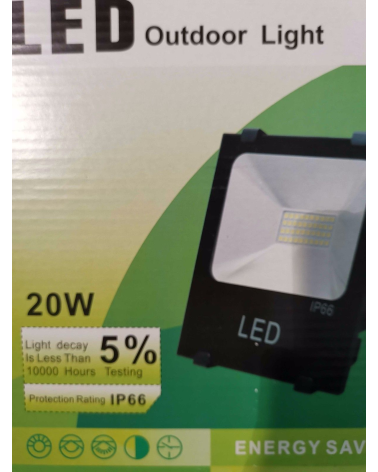 Προβολέας LED - 20W - 6000K - IP66