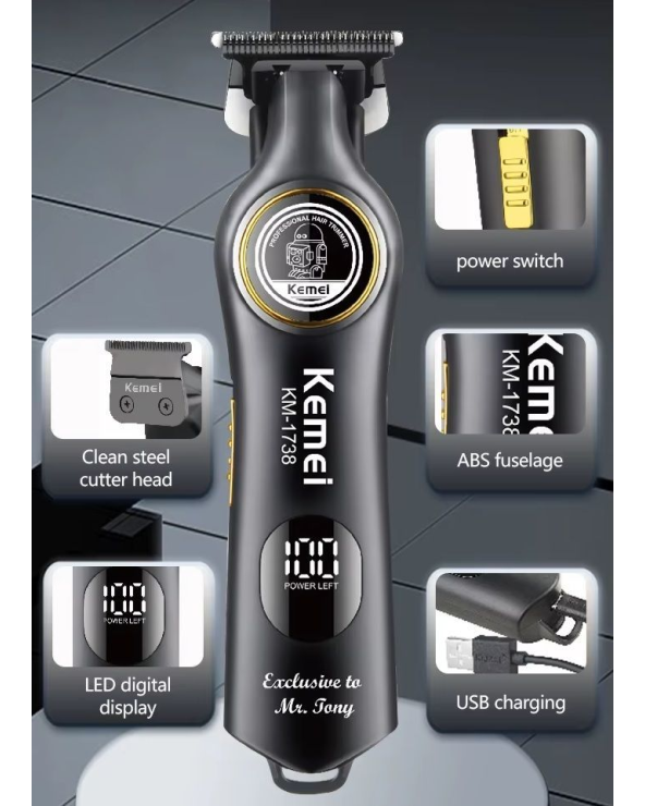 Κουρευτική μηχανή  & trimmer - KM-1738 - Kemei