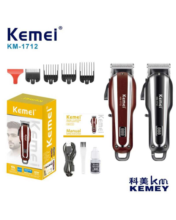 Κουρευτική μηχανή - KM-1712 - Kemei - Red
