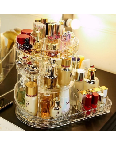 Θήκη οργάνωσης καλλυντικών περιστρεφόμενη ακρυλική - JN110 - 360°