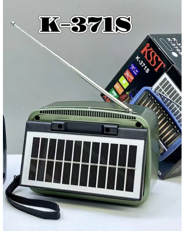 Επαναφορτιζόμενο ραδιόφωνο Retro με ηλιακό πάνελ - K-371S - 023719 - Black