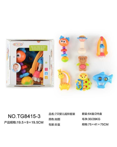 Σετ βρεφικές κουδουνίστρες & μασητικά - TG8415-3 - 7pcs
