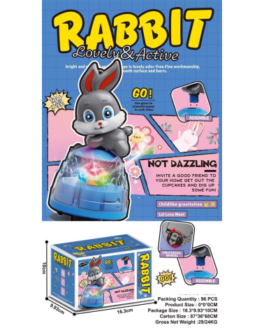 Περιστρεφόμενο παιχνίδι Rabbit με φωτισμό - 2203F