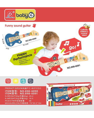 Παιδική ηλεκτρονική κιθάρα - 898-6091 - 215157 - Red