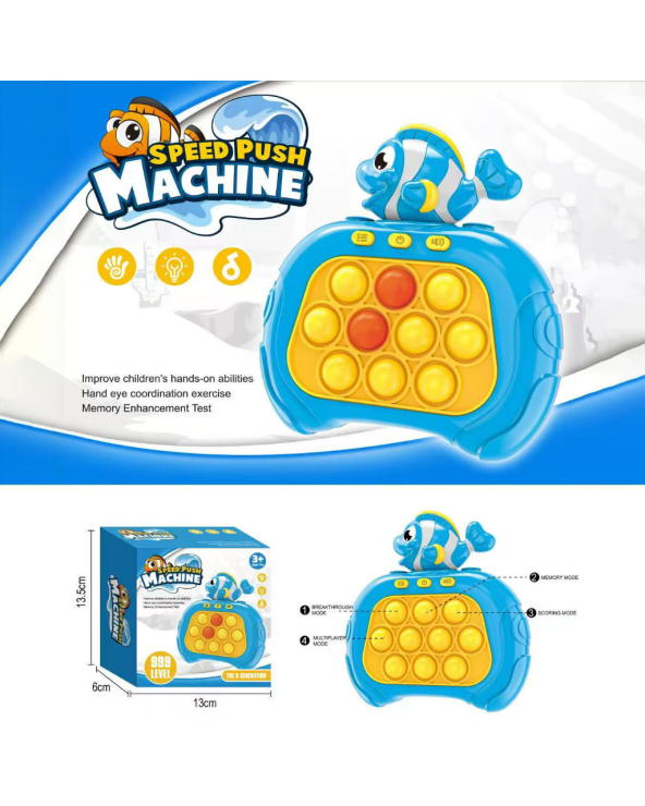Ηλεκτρονικό παιχνίδι ταχύτητας - Pop it Fidget - 526A - 917199 - Blue