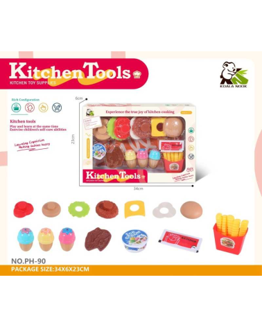 Σετ κατασκευής Burger με αξεσουάρ - 19pcs - PH-90