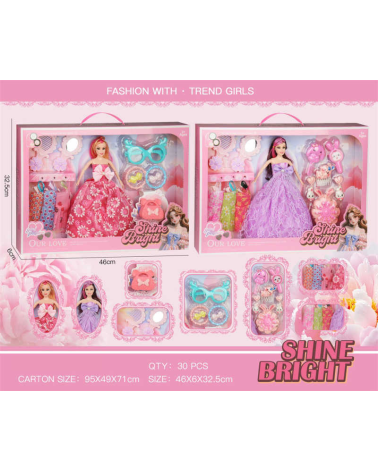 Σετ κούκλα με αξεσουάρ ομορφιάς - 2546B