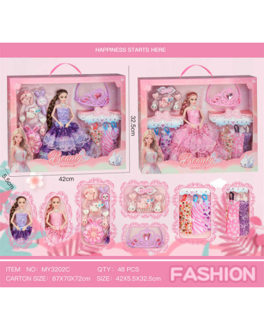 Σετ κούκλα με αξεσουάρ ομορφιάς - MY3202C