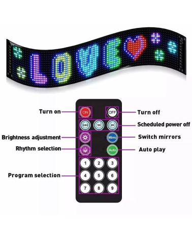 Διαφημιστική εύκαμπτη πινακίδα οχημάτων LED με τηλεχειριστήριο - 1122110A/04316