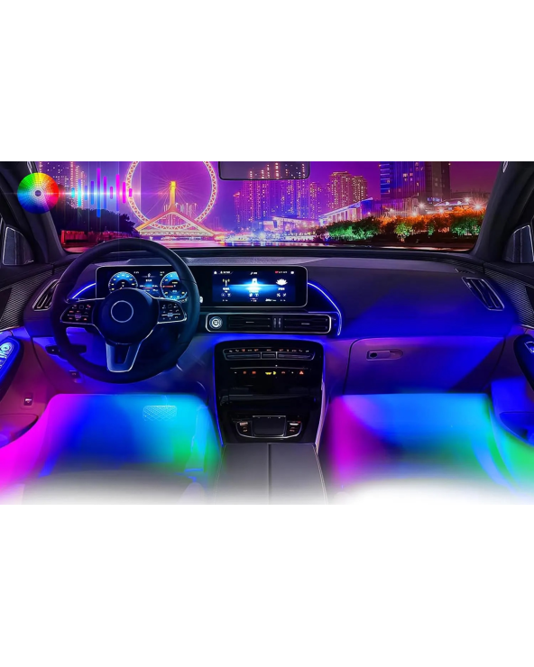 Σετ διακοσμητικός φωτισμός καμπίνας αυτοκινήτου LED με τηλεχειρισμό - D19203-P4